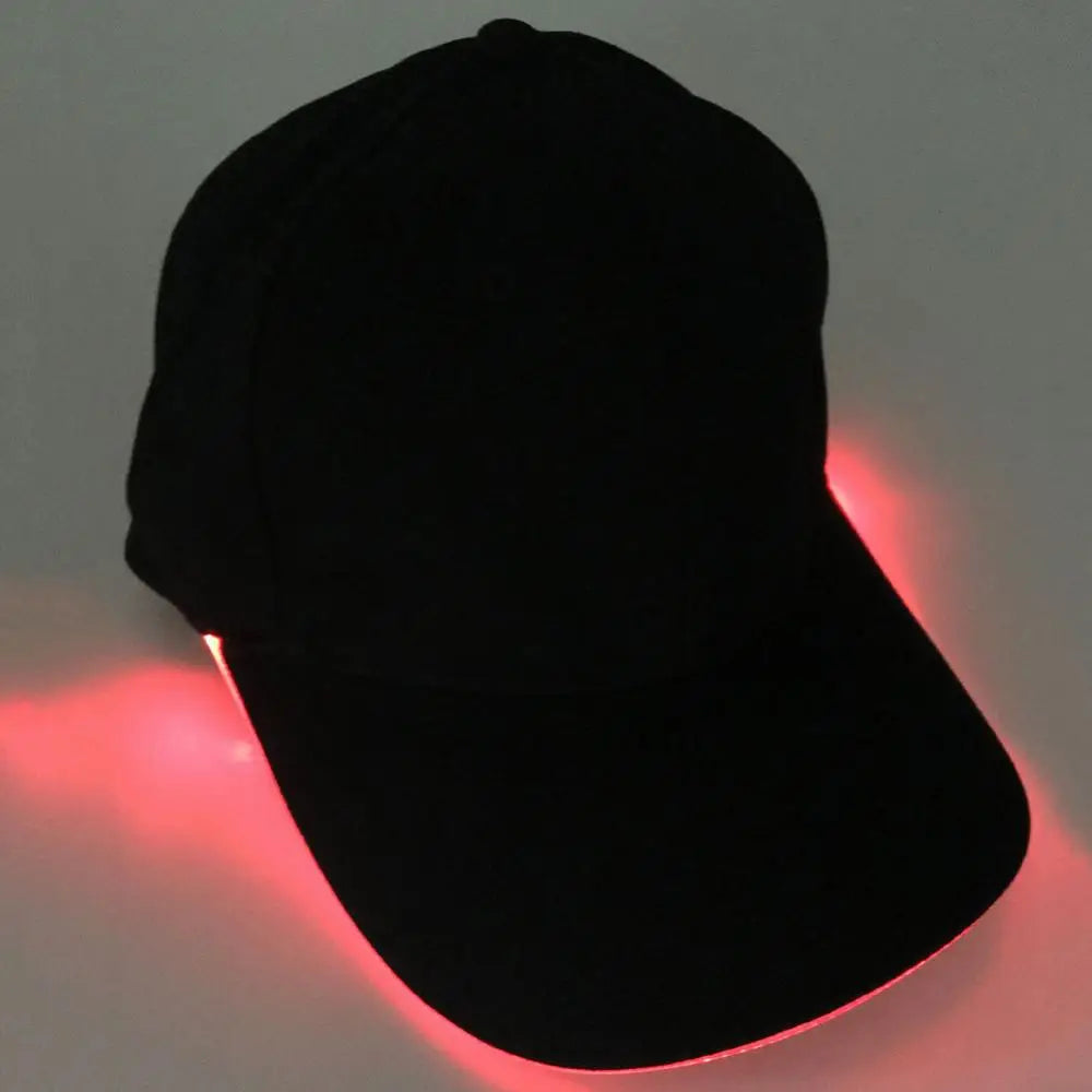 LED Luminous Baseball Hat Christmas Party Peaked Cap Glowing Hat Women Men Casual Skull Caps Cosplay Costume Christmas Party Hat