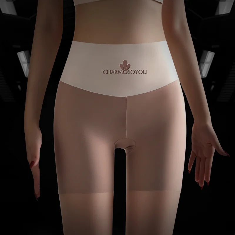 Seamless Ice Silk Womens Safety Shorts Plus Size Protective Shorts Under Skirt Stretch Boxer Briefs Safety Pants Shorts Women XL