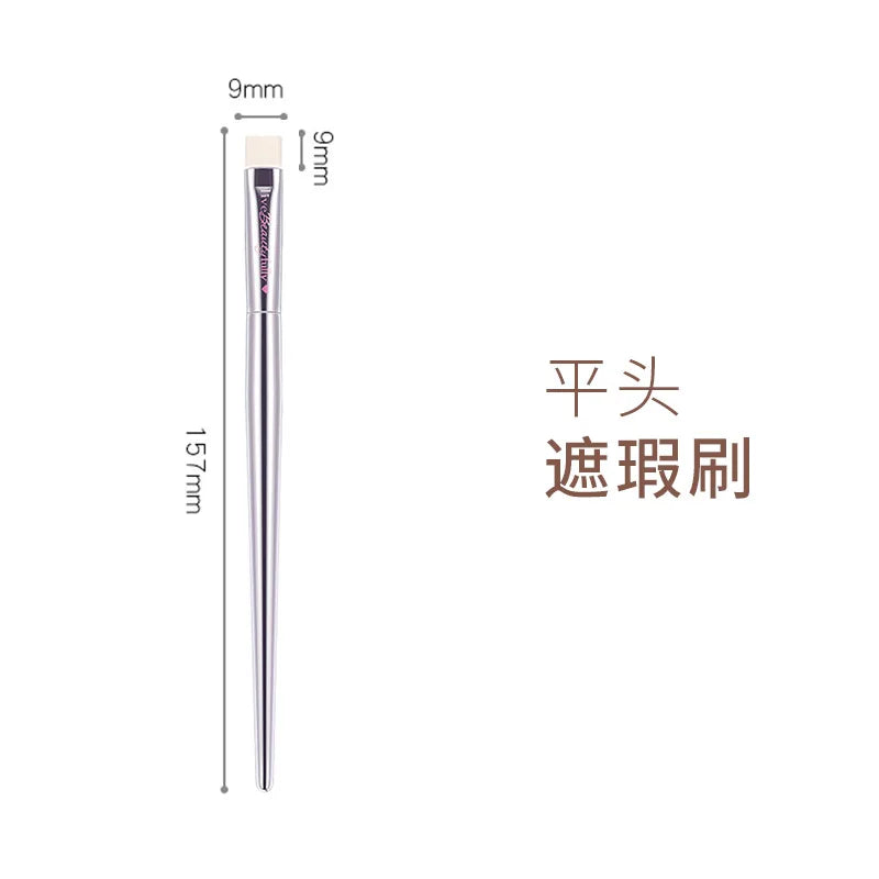 Silver High quality full functional Makeup brushes Foundation Powder Blusher Highlight Eyeshadow Flat eyebrow Make up brushes