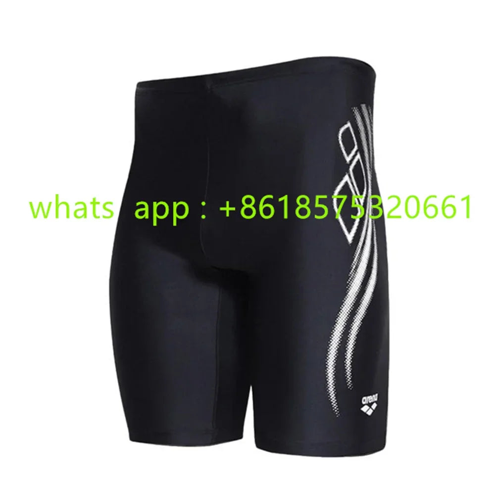 New Men Swim Jammer Swimming Trunks Professional Swim Surf Trunks Summer Beach Lycra Quick Dry Uv Protection Gym Tights Shorts