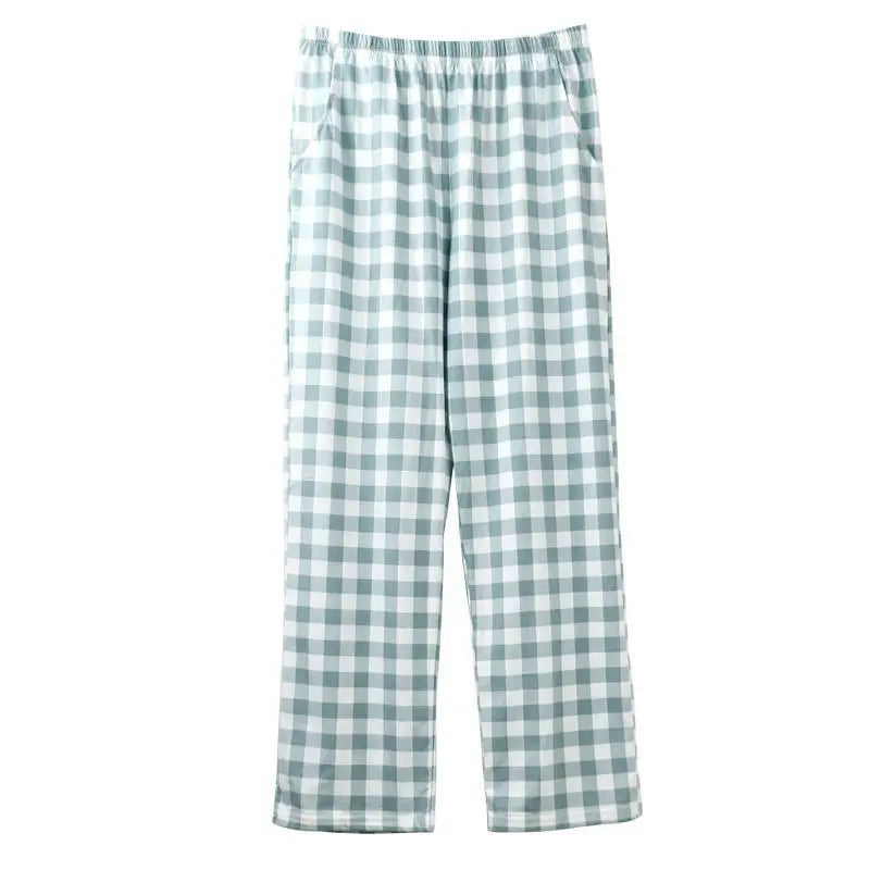 Male Trousers Straight Cotton Check Plaid Men's Casual Pants Aesthetic Hot Baggy Plus Size Classic Harajuku Fashion Vintage Big