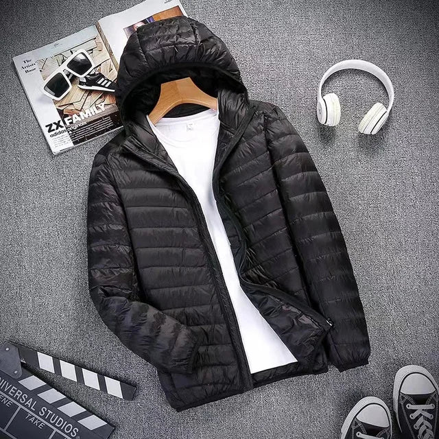 Down Jacket Men All-Season Ultra Lightweight Packable Water and Wind-Resistant Breathable Coat Men Hoodies Jackets Men Jacket