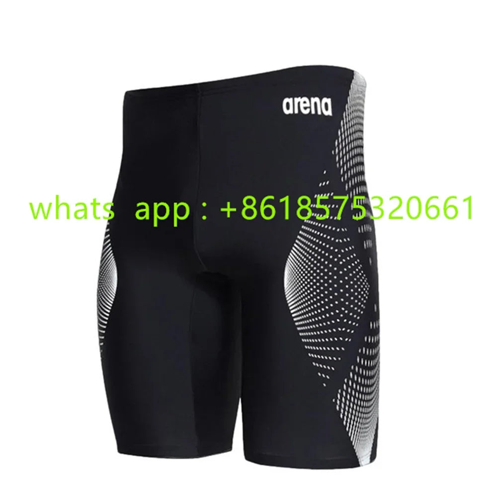 New Men Swim Jammer Swimming Trunks Professional Swim Surf Trunks Summer Beach Lycra Quick Dry Uv Protection Gym Tights Shorts