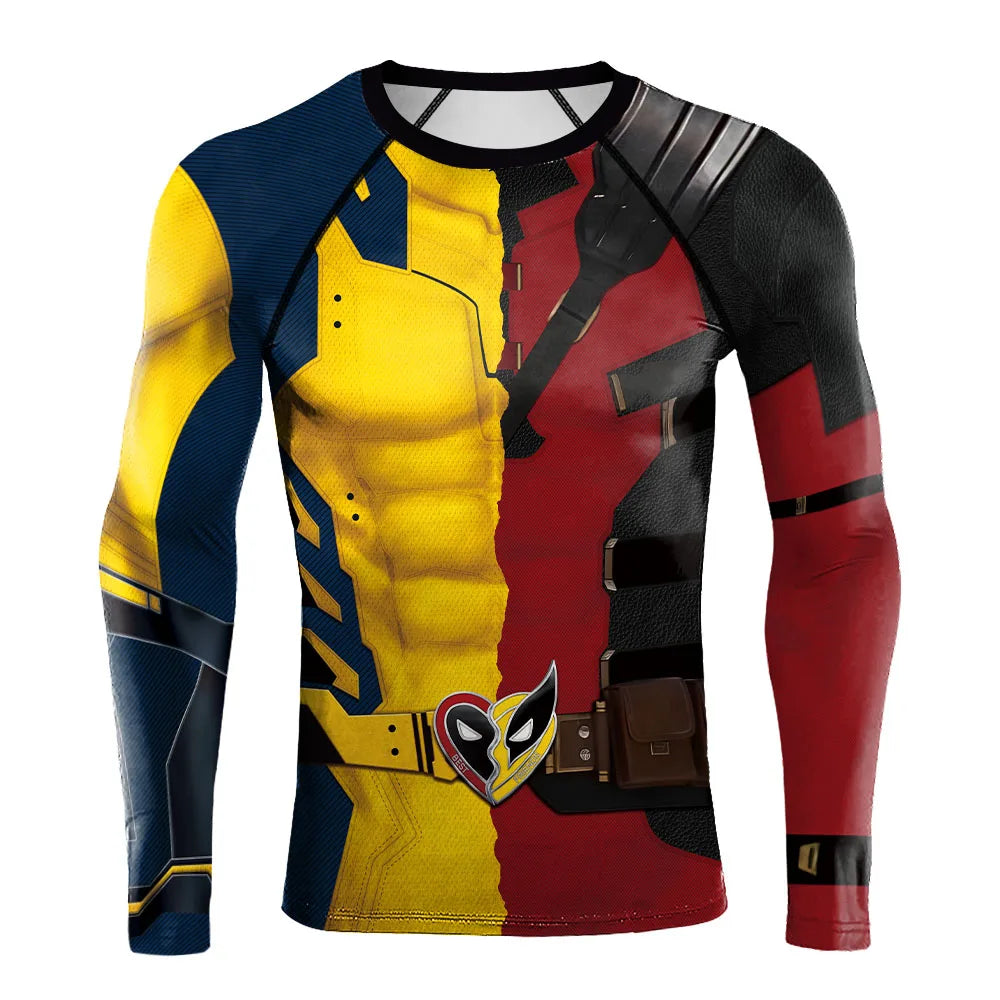 Wolverine T-Shirt Deadpool Shirt Men Tanks Halloween Cosplay Costume Hero Long Sleeved Tees Tanks Men Top Carnival Party Outfit