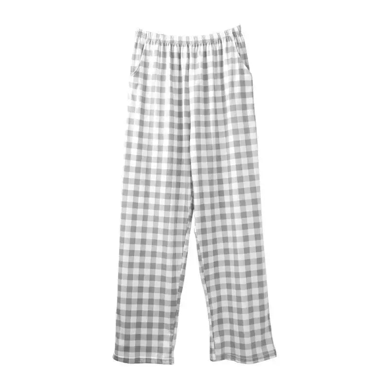 Male Trousers Straight Cotton Check Plaid Men's Casual Pants Aesthetic Hot Baggy Plus Size Classic Harajuku Fashion Vintage Big
