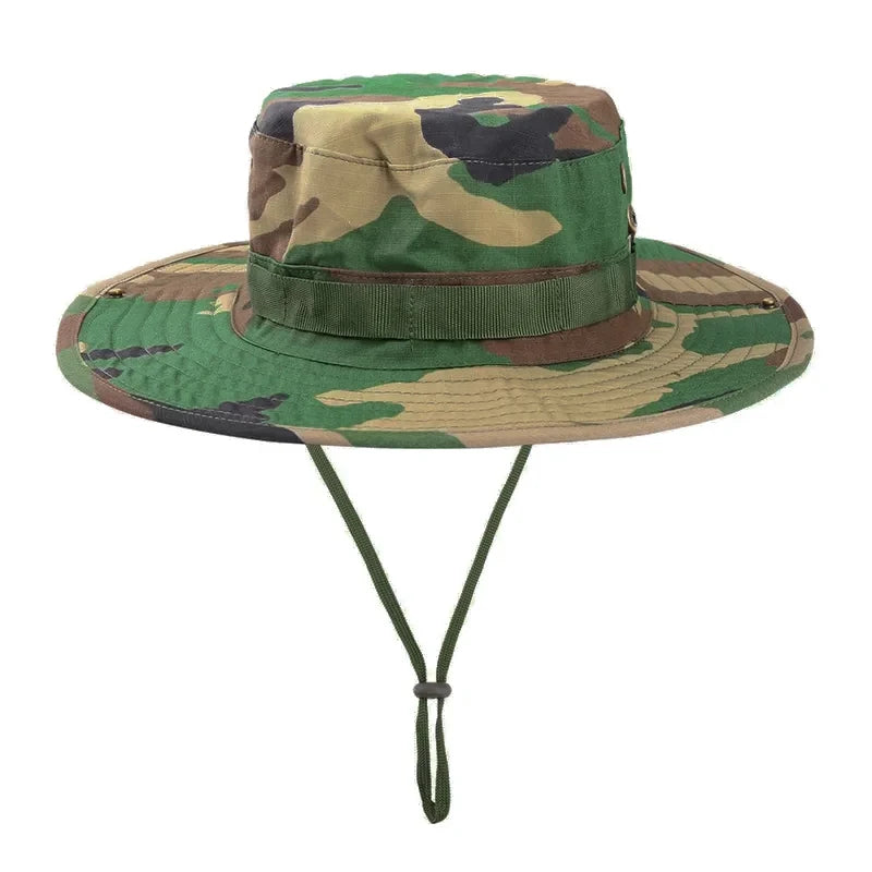 Camouflage Boonie Hat Wide Brim Men Women Sun Hat Outdoor Hiking Fishing Hunting Sports Caps Foldable Soft Hat