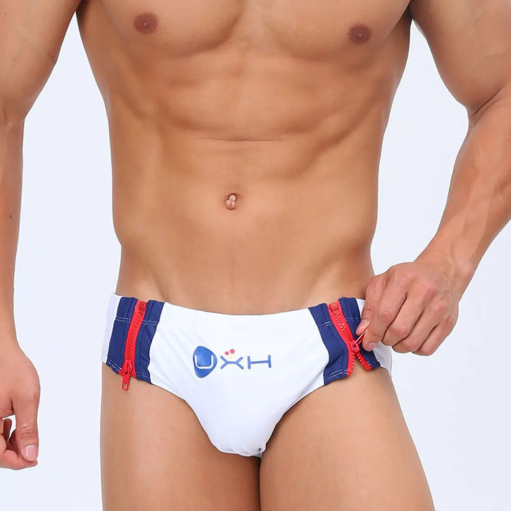 Sexy Swimsuit Printing Swimming Trunks Quick Dry Shorts Briefs Fashion Triangle Swim Trunks With Cup Low Waist Men's Swimwear