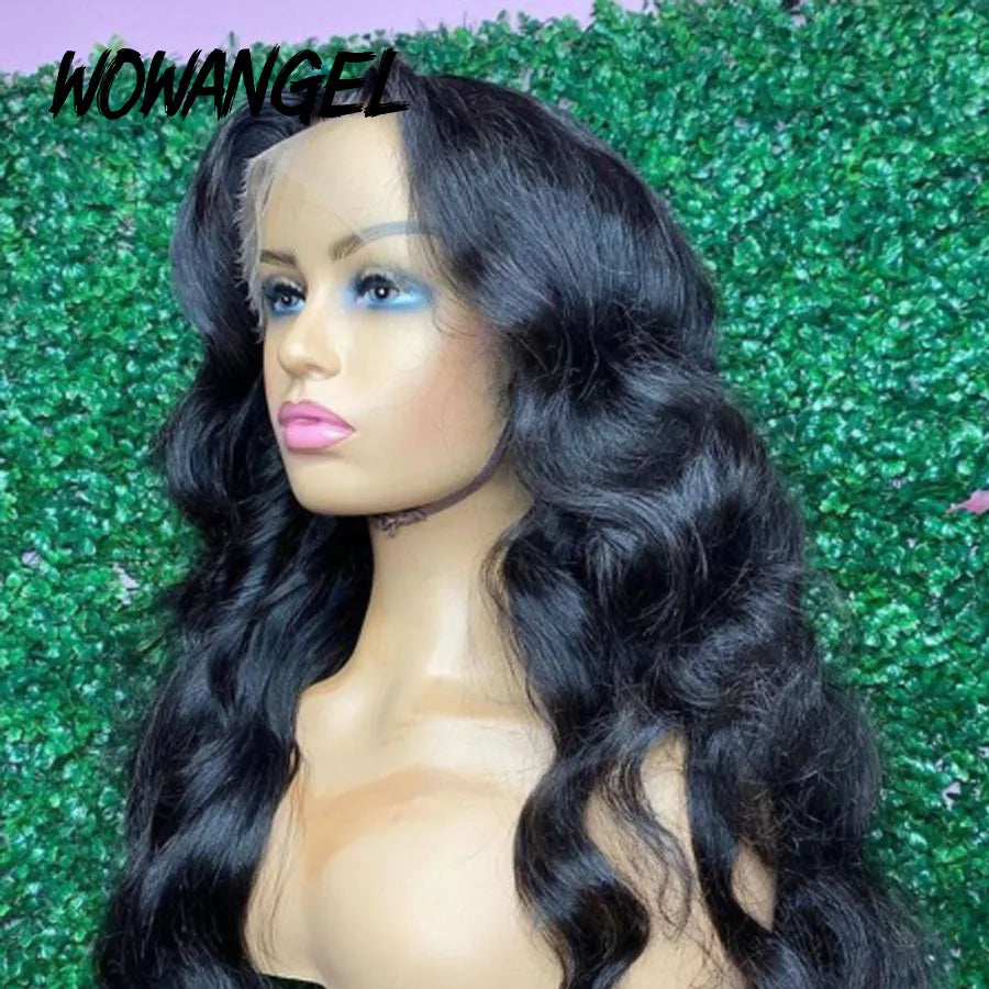 13x6 34inch HD Lace Front Wig Human Hair Wigs Body Wave Full Frontal Wig Pre Plucked Lace Closure Wigs Brazilian Hair Melt Skins