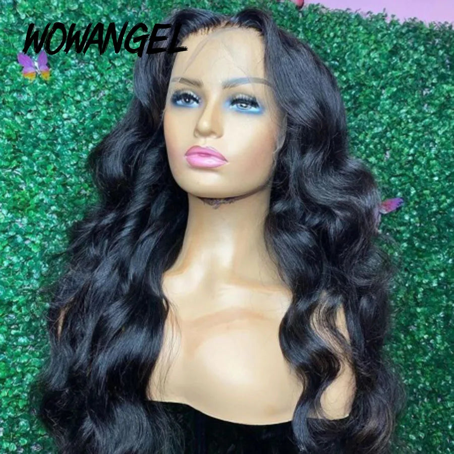 13x6 34inch HD Lace Front Wig Human Hair Wigs Body Wave Full Frontal Wig Pre Plucked Lace Closure Wigs Brazilian Hair Melt Skins