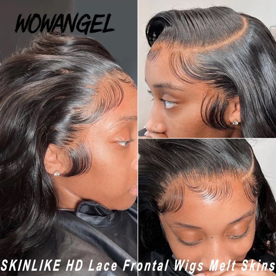 13x6 34inch HD Lace Front Wig Human Hair Wigs Body Wave Full Frontal Wig Pre Plucked Lace Closure Wigs Brazilian Hair Melt Skins