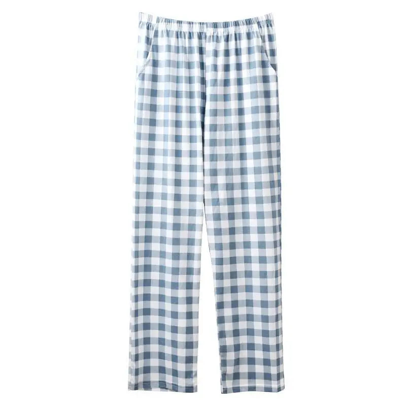 Male Trousers Straight Cotton Check Plaid Men's Casual Pants Aesthetic Hot Baggy Plus Size Classic Harajuku Fashion Vintage Big