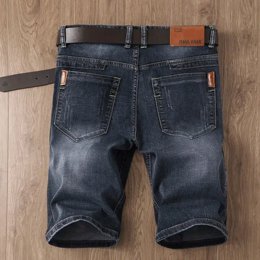 Gray Drawstring Men's Short Jeans Pants Oversize Male Denim Shorts Big Size Stretchable Wih Zipper New in Harajuku Vintage Rude
