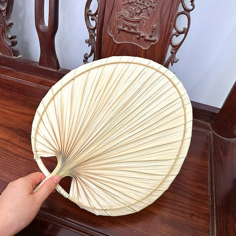 Handmade Fan Straw Woven Hand Fans Natural Palm Leaf Rattan Fans Ornaments Summer Cooling Mosquito Repellent Fans Decorations
